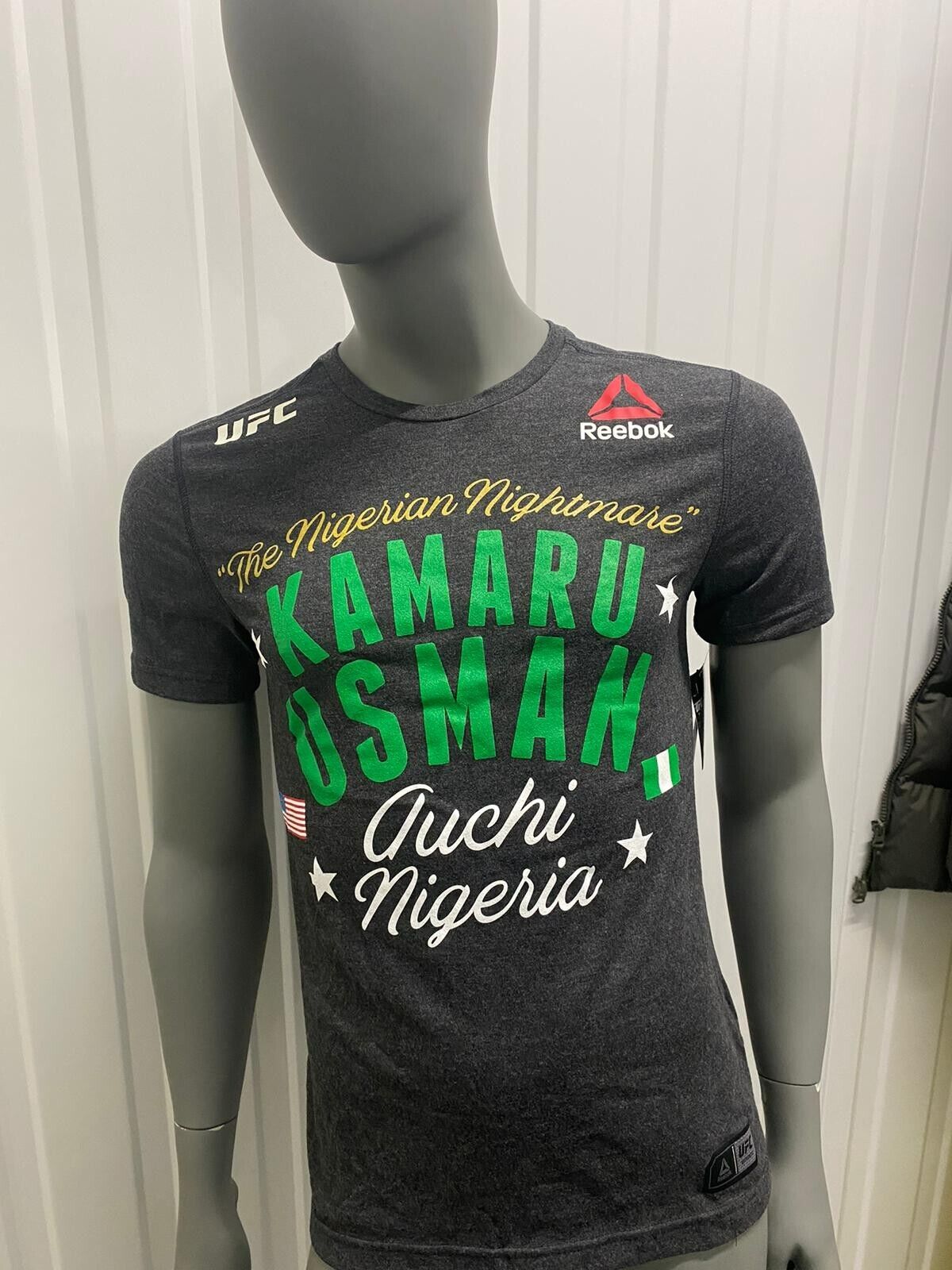 Official Authentic UFC Ultimate Kamaru Usman Reebok Walk Out T-shirt Adult Small