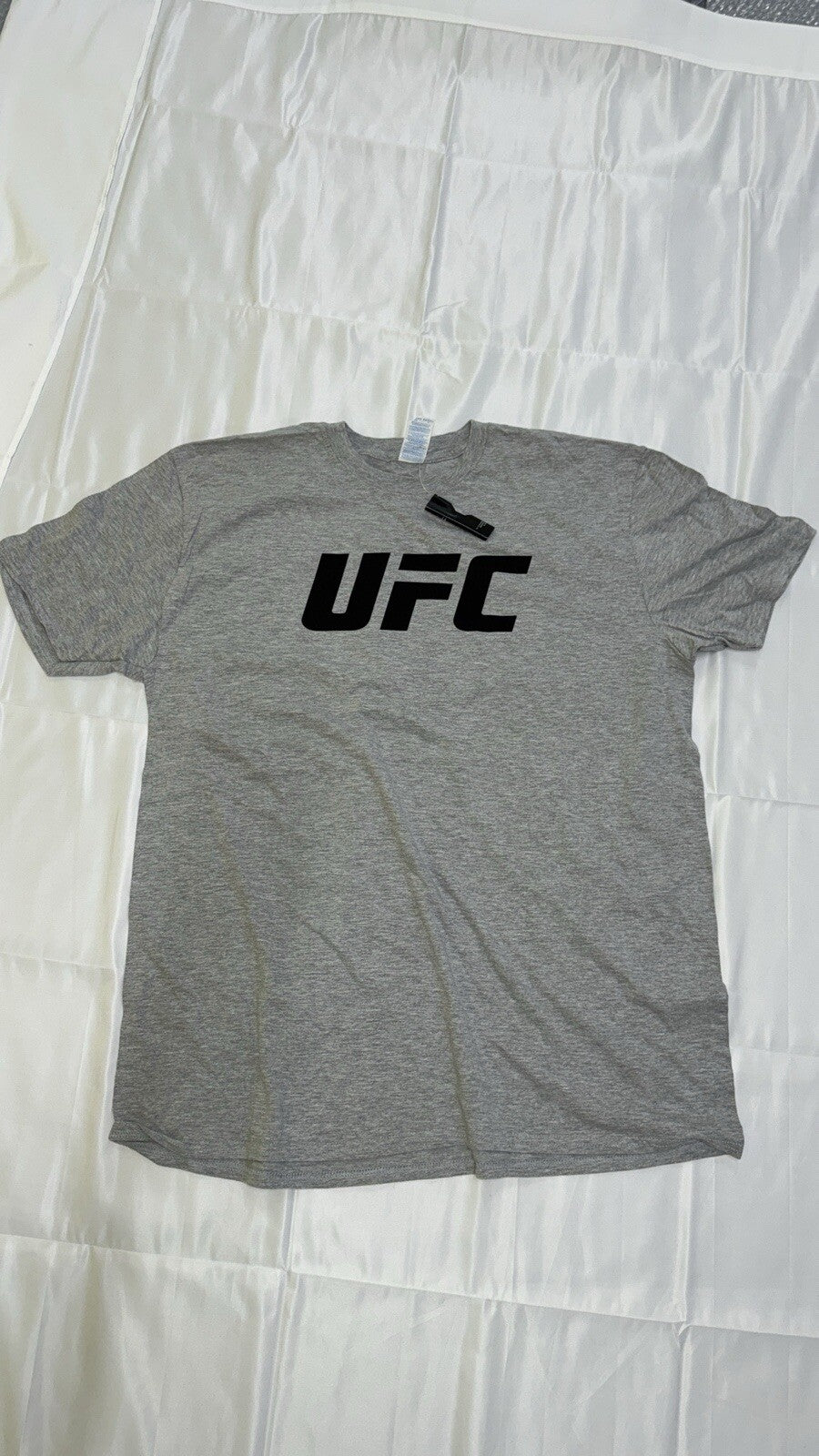 Official UFC Core T-Shirt Mens Grey Black logo 2XL Adults Fan and Training top