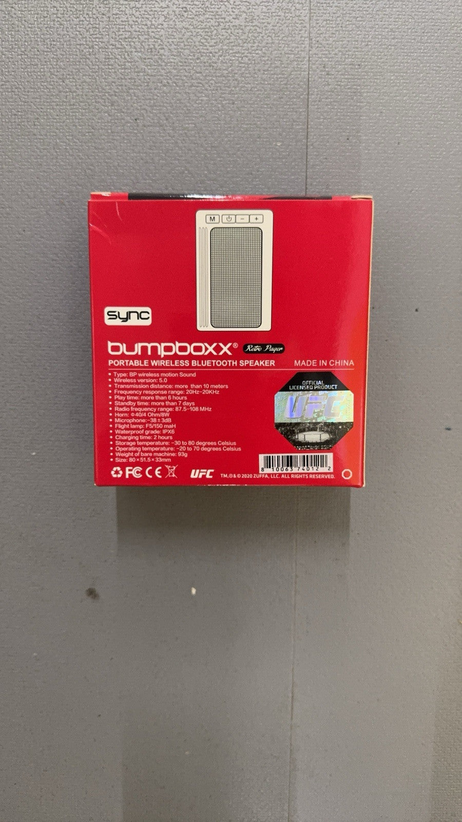 Official UFC Retro Pager Bumpboxx Portable Speaker Red White