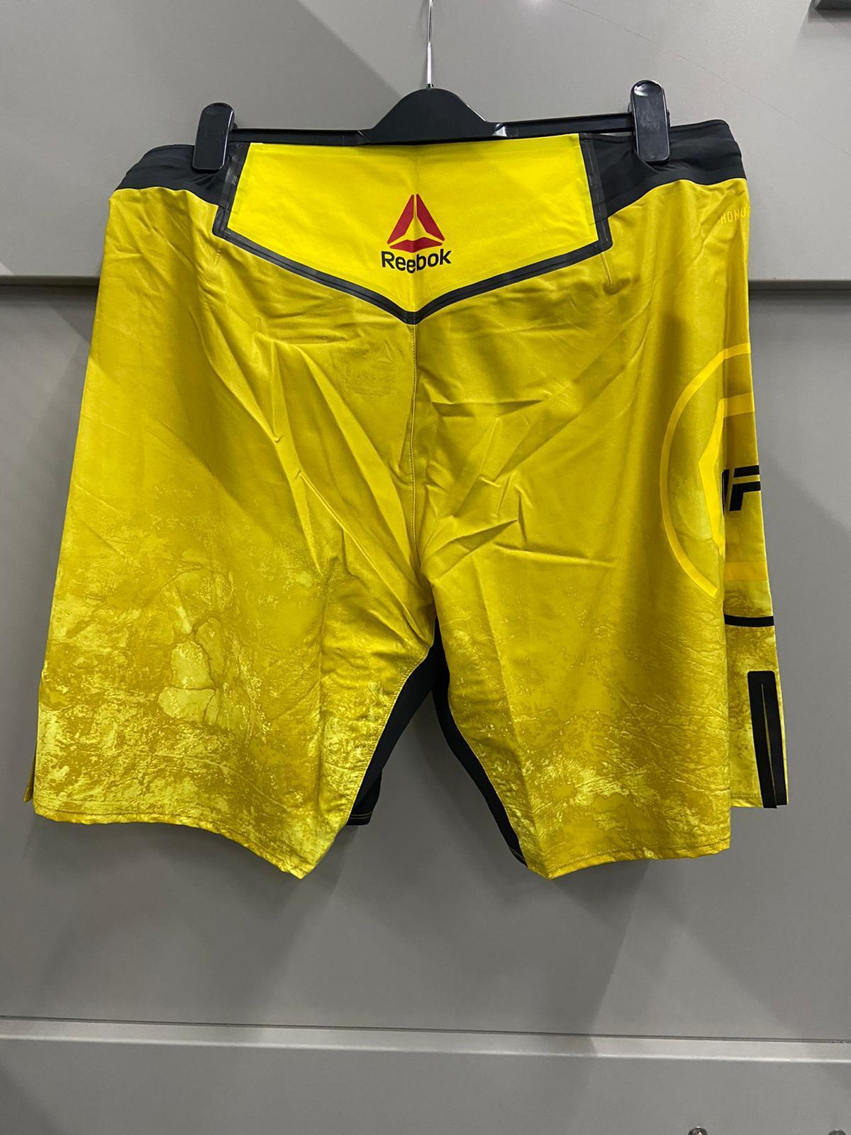 Official UFC Reebok Octagon Fighter Shorts Mens Yellow