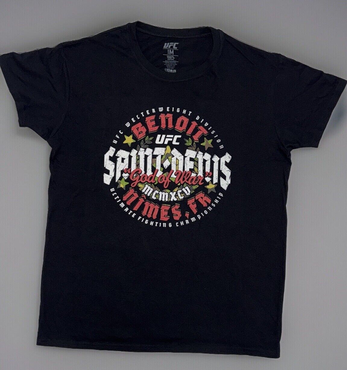 Official UFC Benoit God of War Saint Denis Crest T-Shirt Adults Black