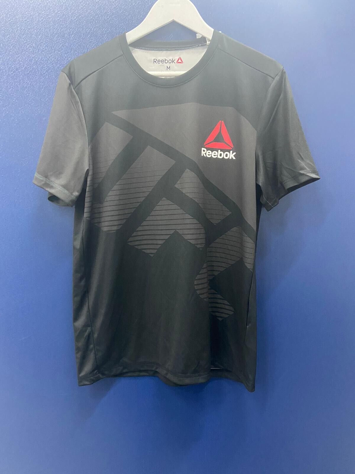 UFC Reebok Adult Plain Walk Out T-Shirt - Medium - Black/Grey