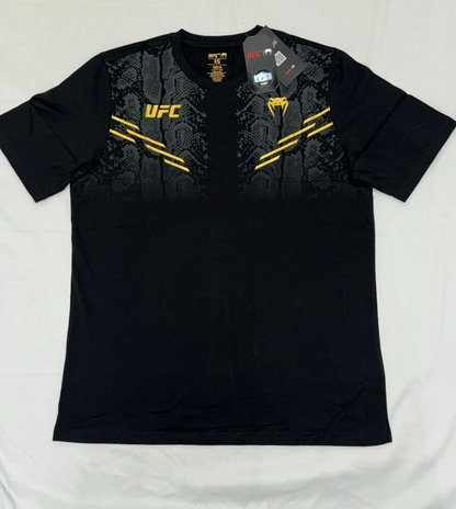 UFC Adrenaline Venum T-shirt Mens Replica Short-sleeve - Black- White/Gold
