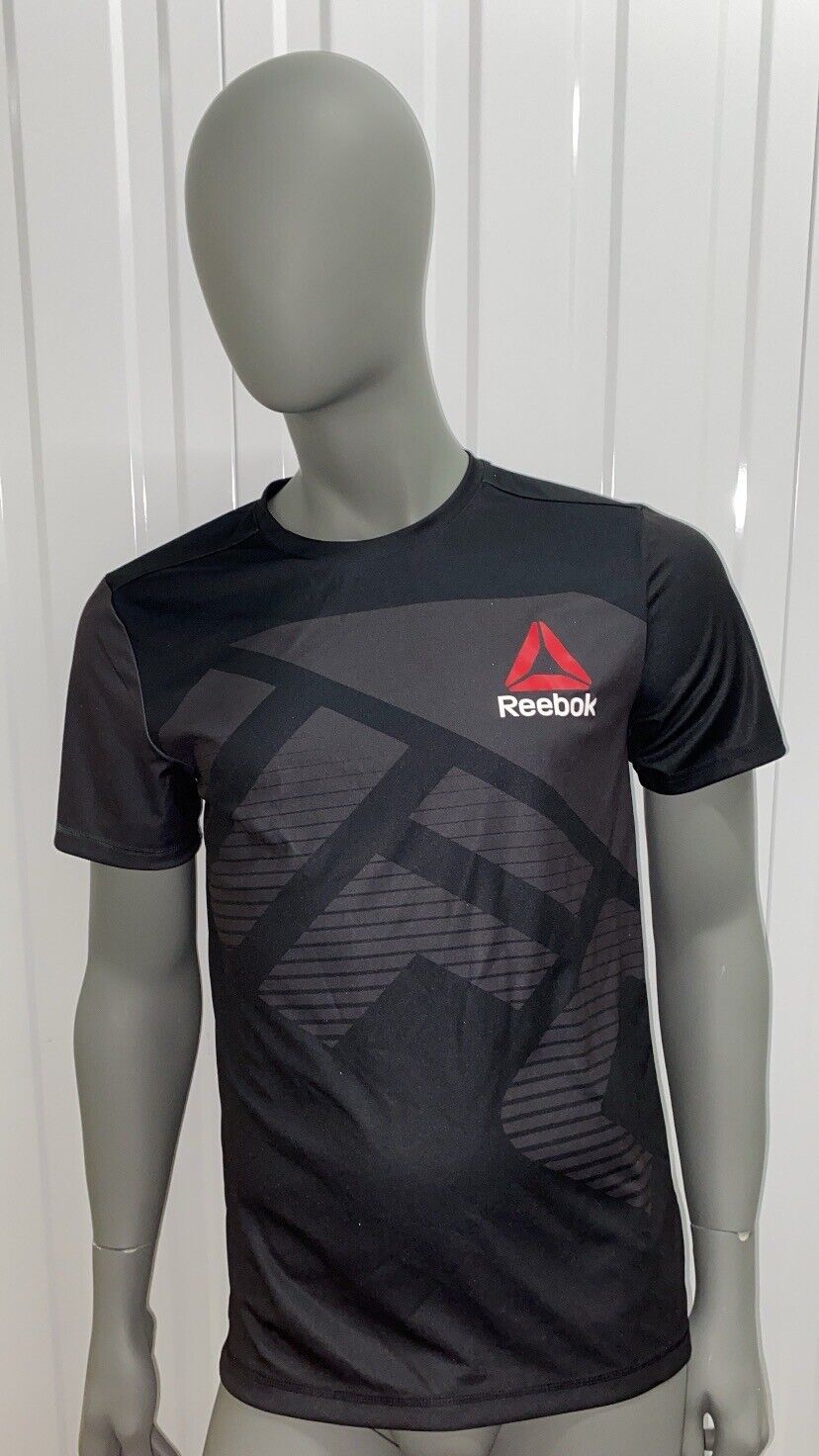 UFC Reebok Adult Plain Walk Out T-Shirt - Medium - Black/Grey