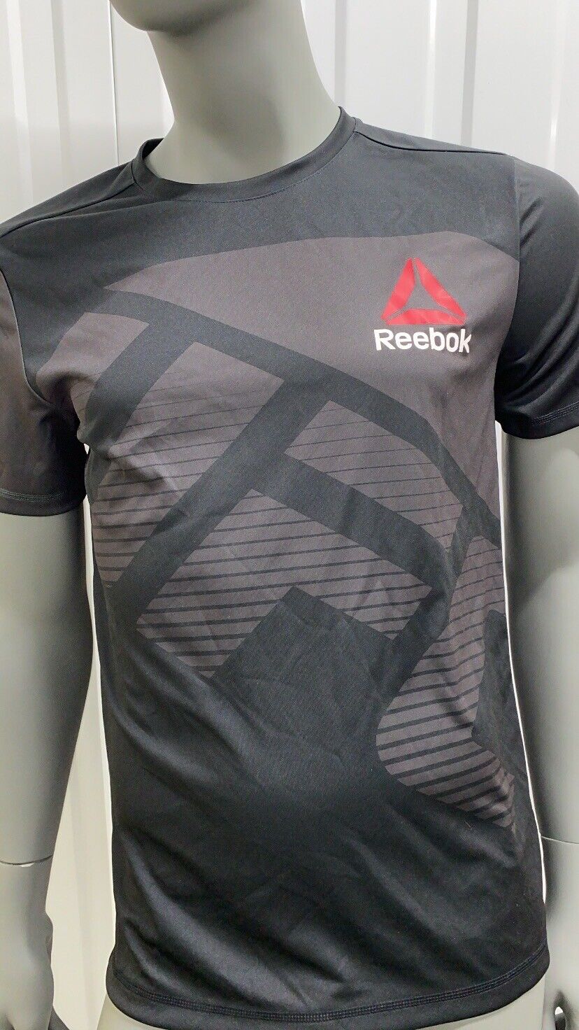 UFC Reebok Adult Plain Walk Out T-Shirt - Medium - Black/Grey