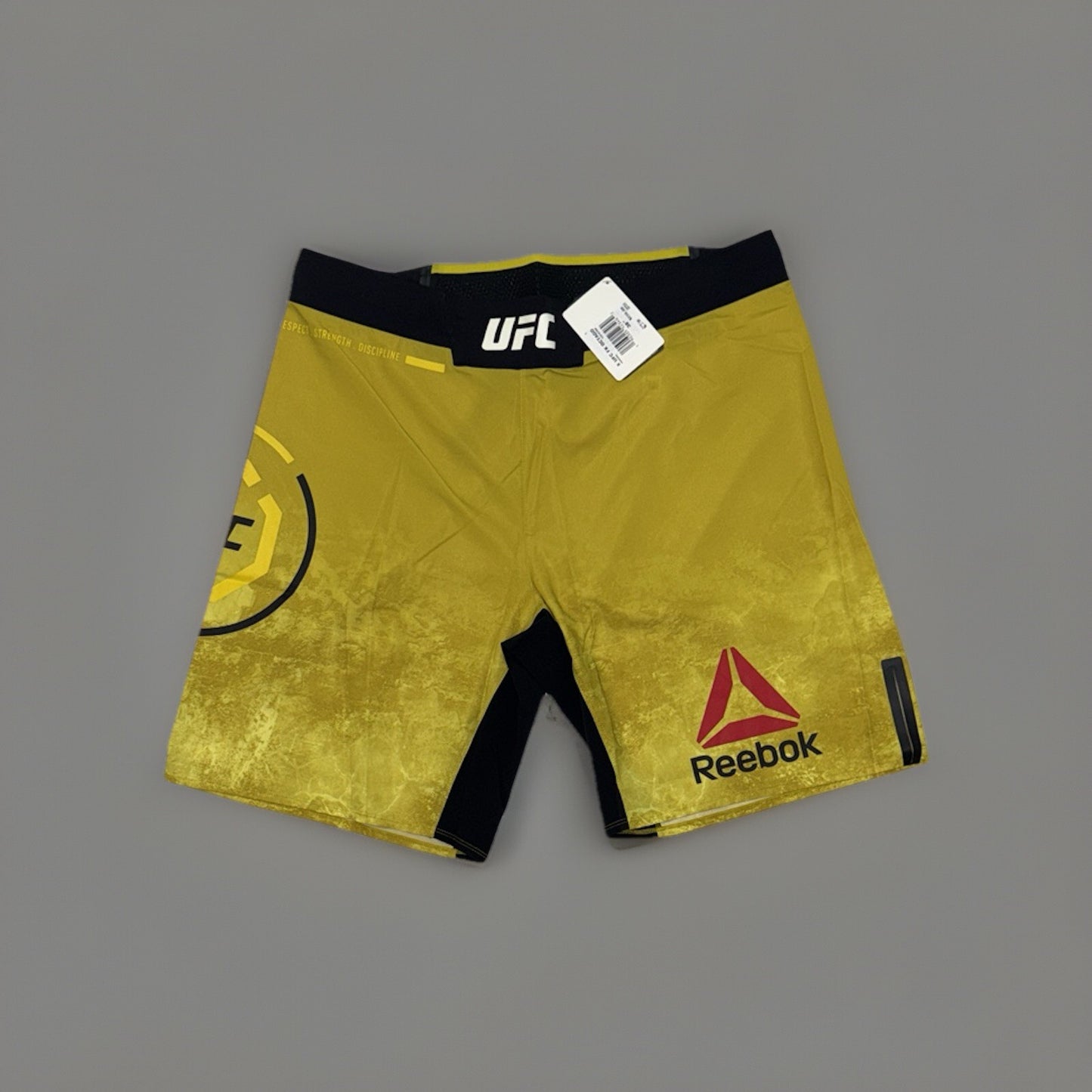 Official UFC Reebok Shorts Octagon Fighter Shorts Mens Yellow