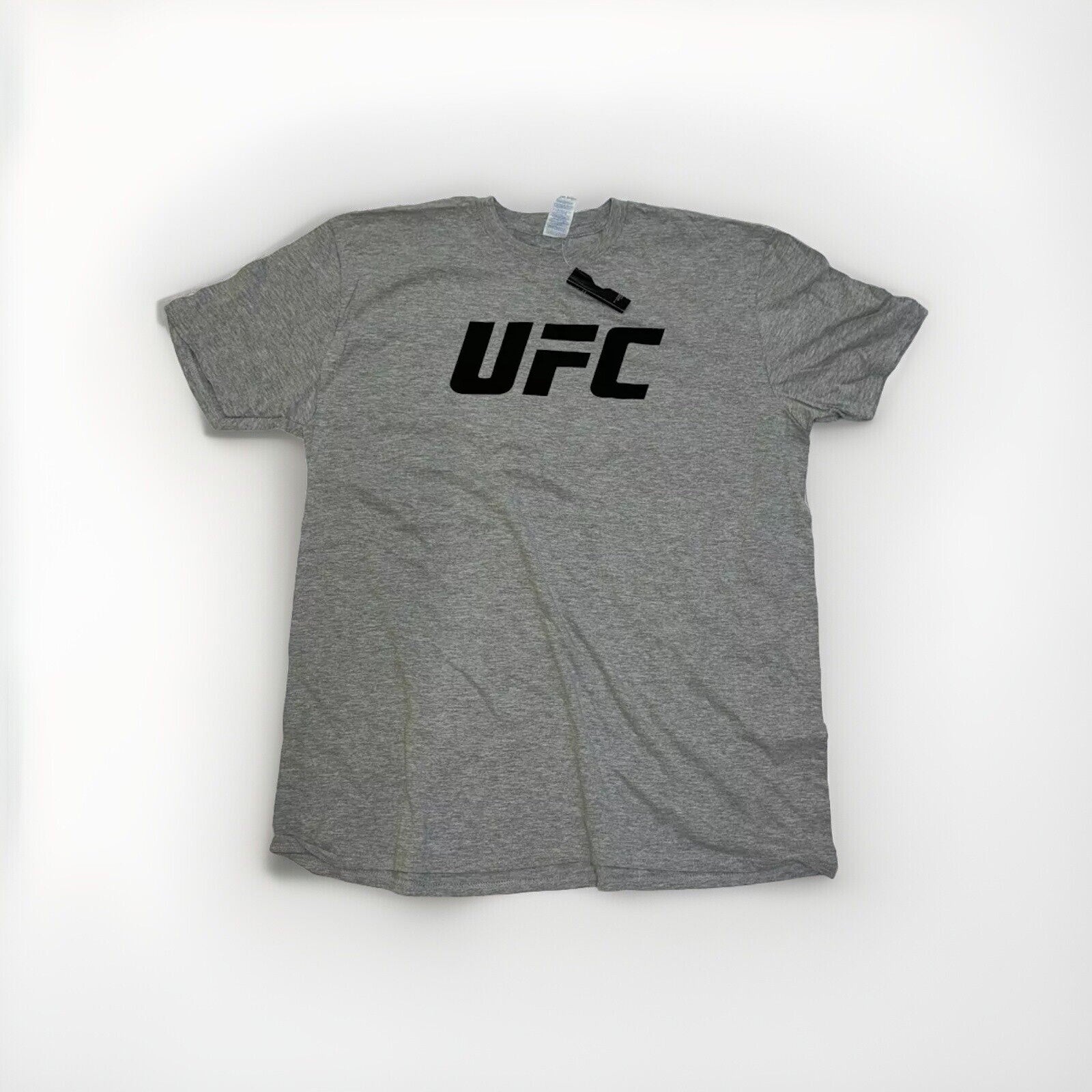 Official UFC Core T-Shirt Mens Grey Black logo 2XL Adults Fan and Training top