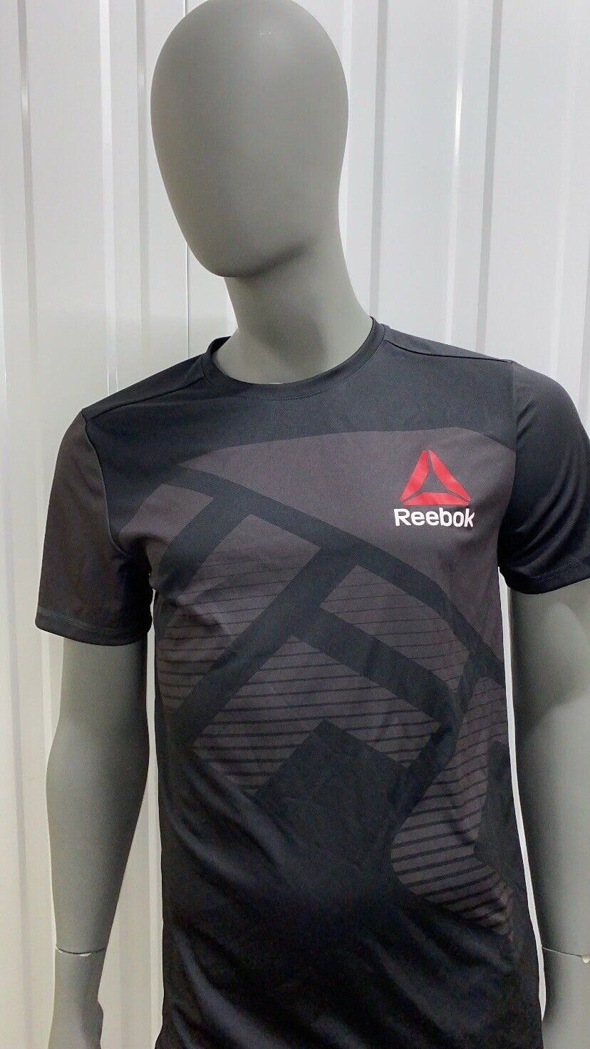 UFC Reebok Adult Plain Walk Out T-Shirt - Medium - Black/Grey