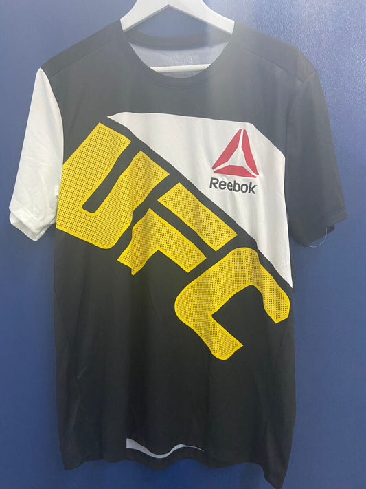 UFC Reebok adult large plain walk out tee black/yellow - Small mark on top