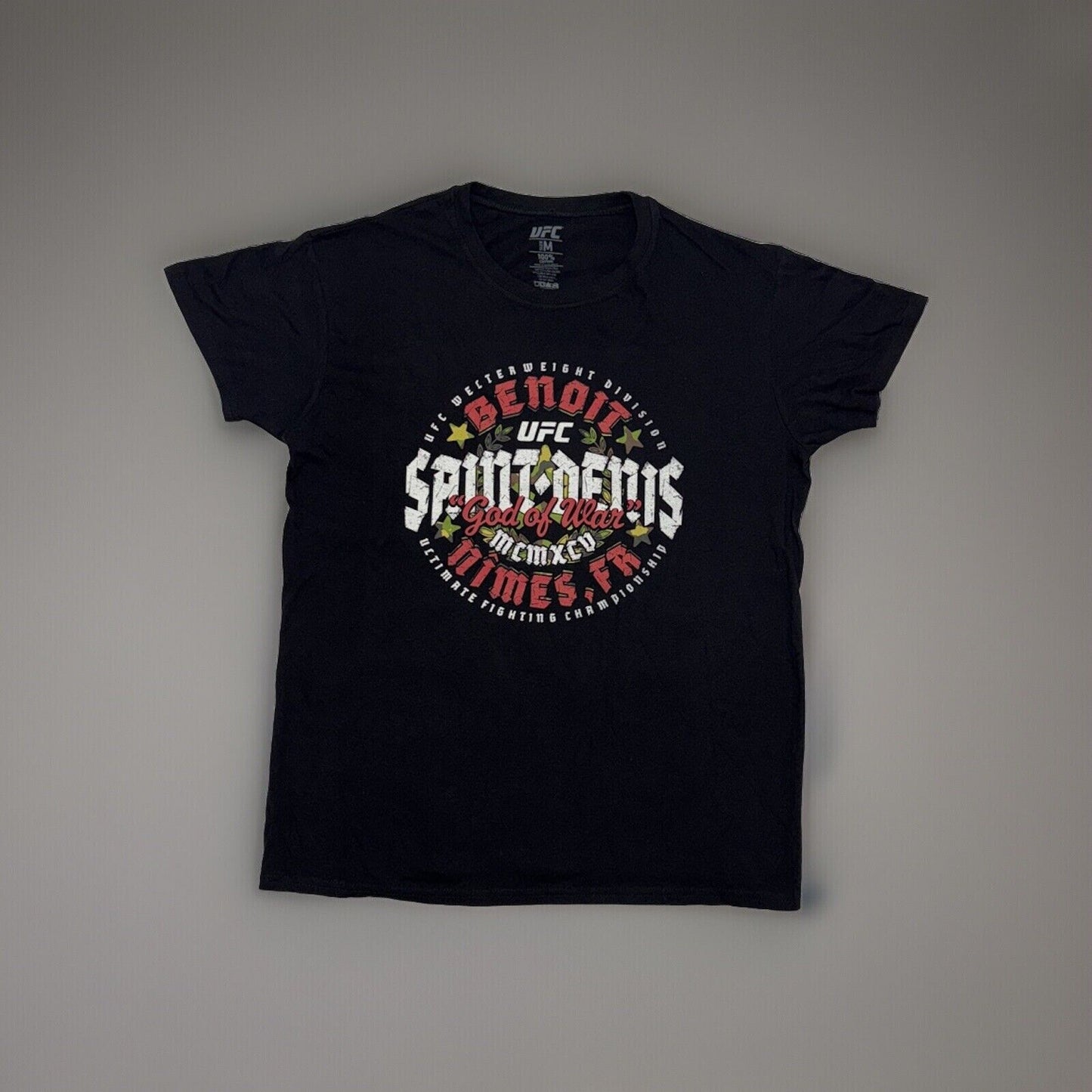Official UFC Benoit God of War Saint Denis Crest T-Shirt Adults Black