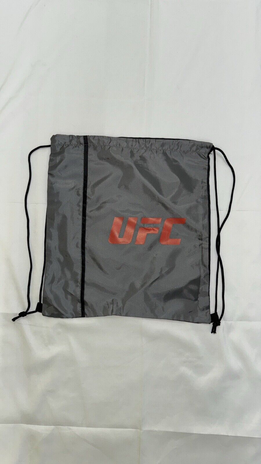 Official UFC Drawstring Bag Grey Red Logo Gym, Sports Bag