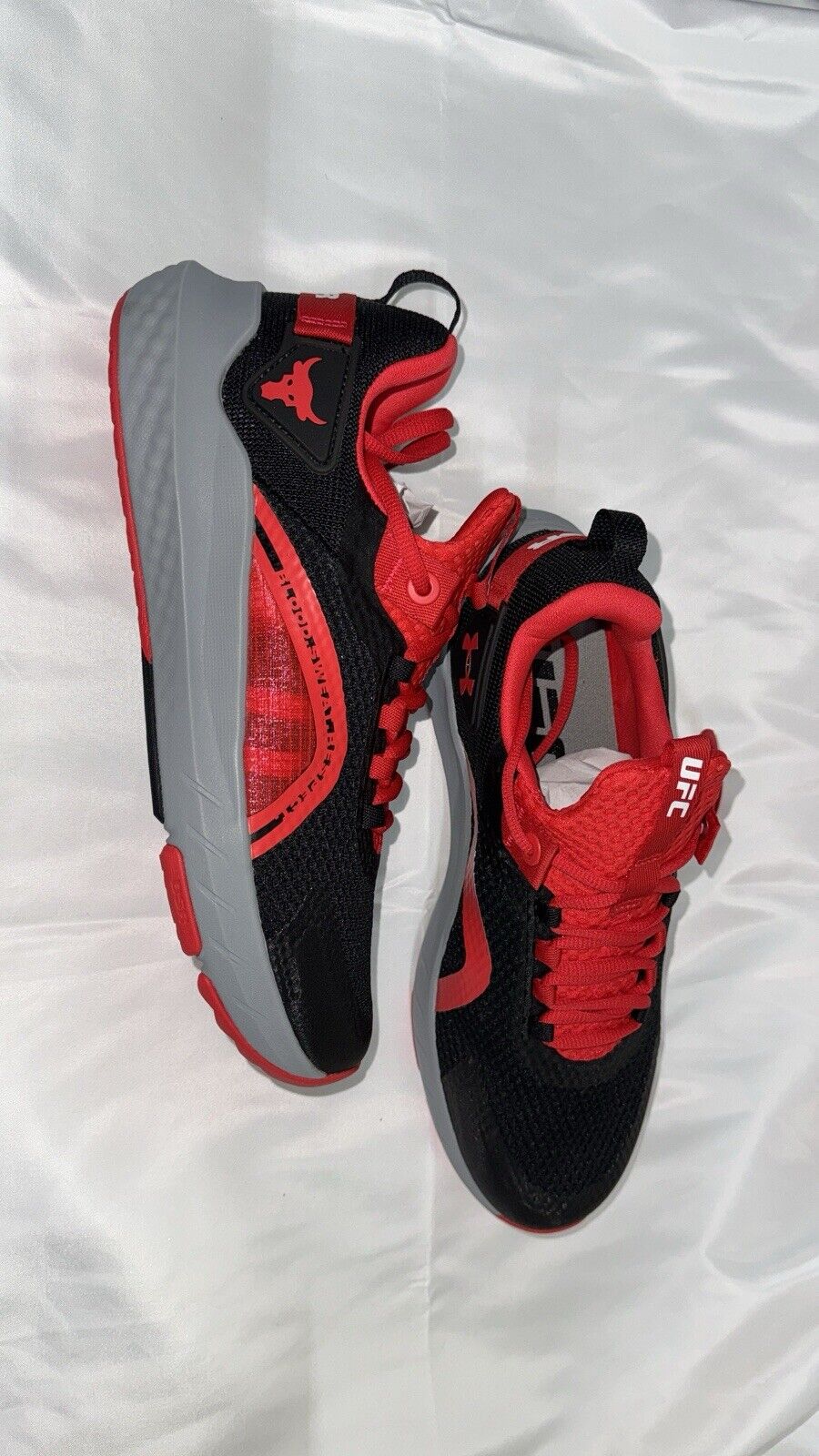 Under Armour Project Rock UA X UFC Shoe - BLK/RED Brand New
