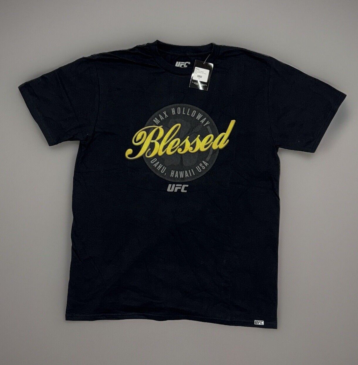Official UFC Max Blessed Holloway T-Shirt Men's Black Top