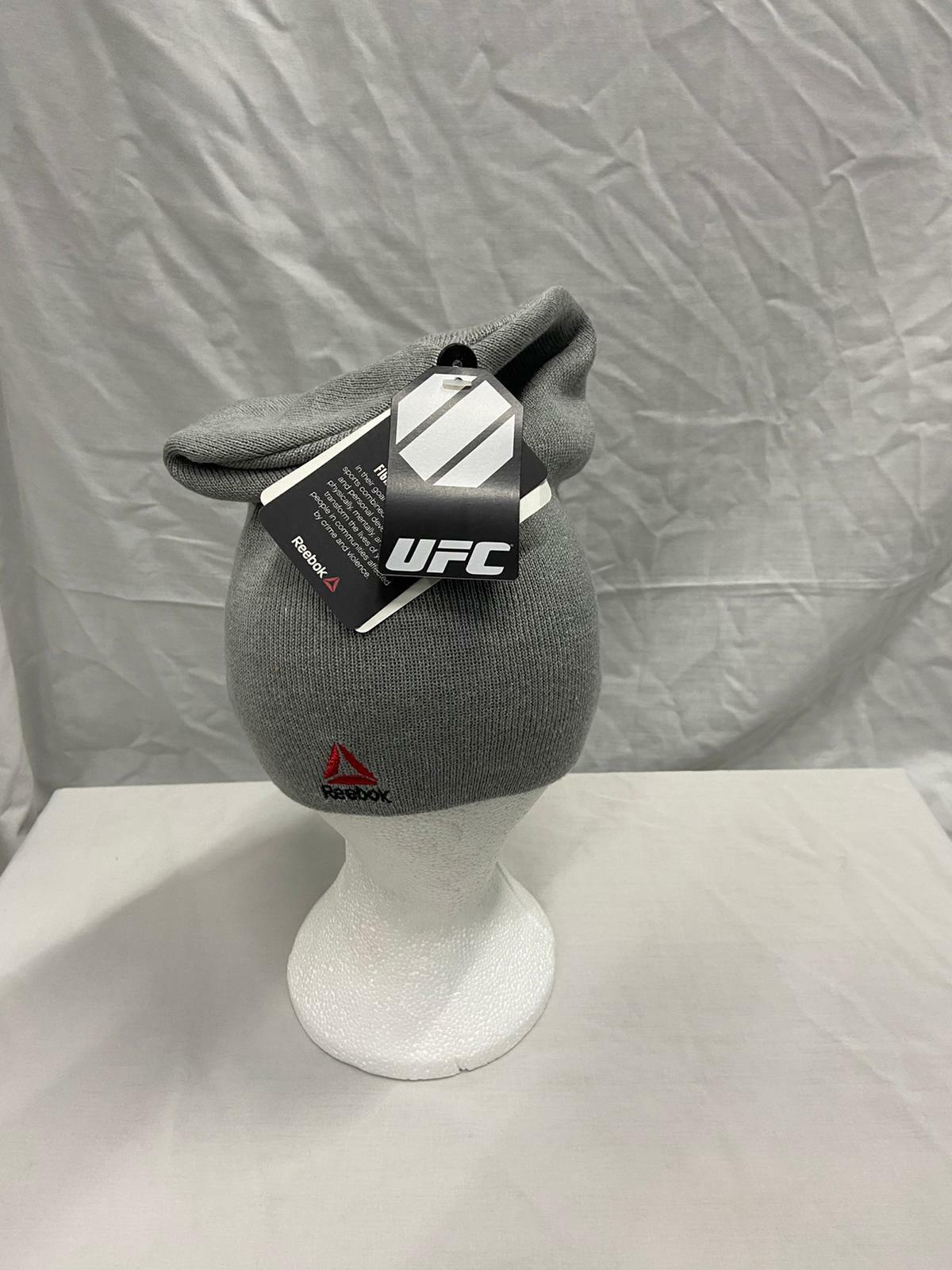 UFC Reebok Adult Grey Beanie Hat Official