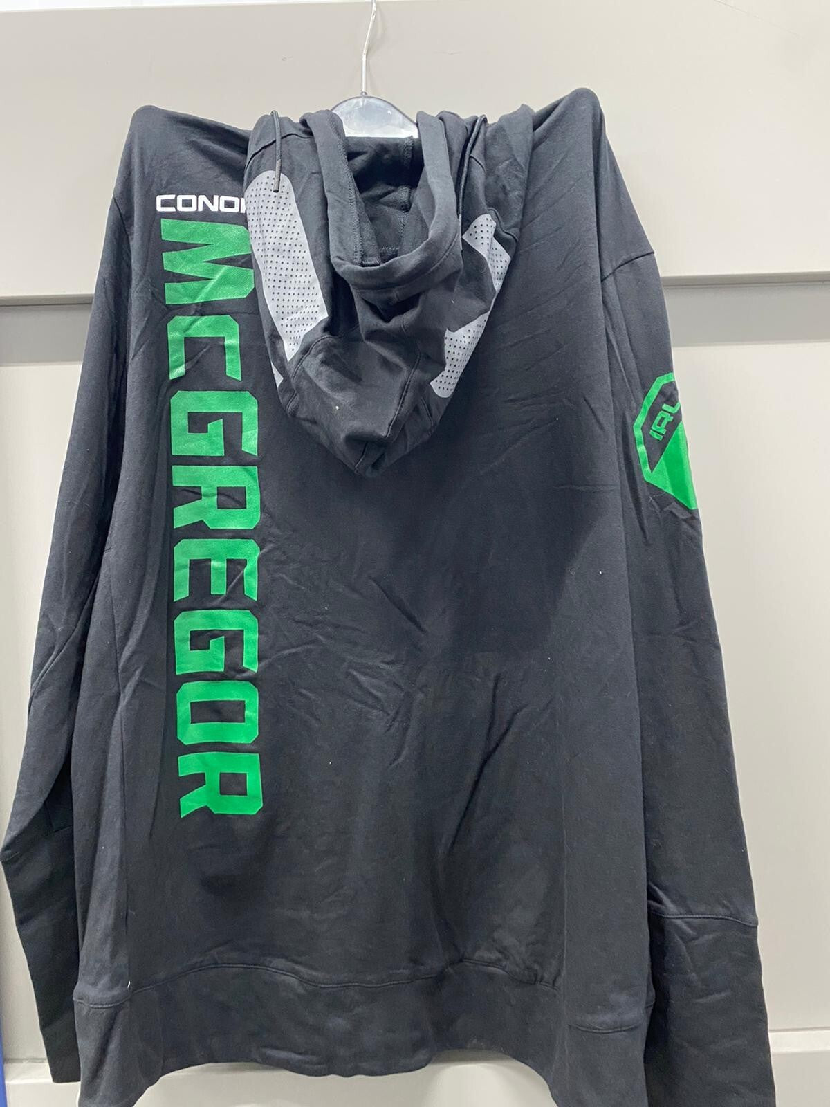 Authentic UFC Full zip Hoodie Conor McGregor Fight Night Reebok - White/Black