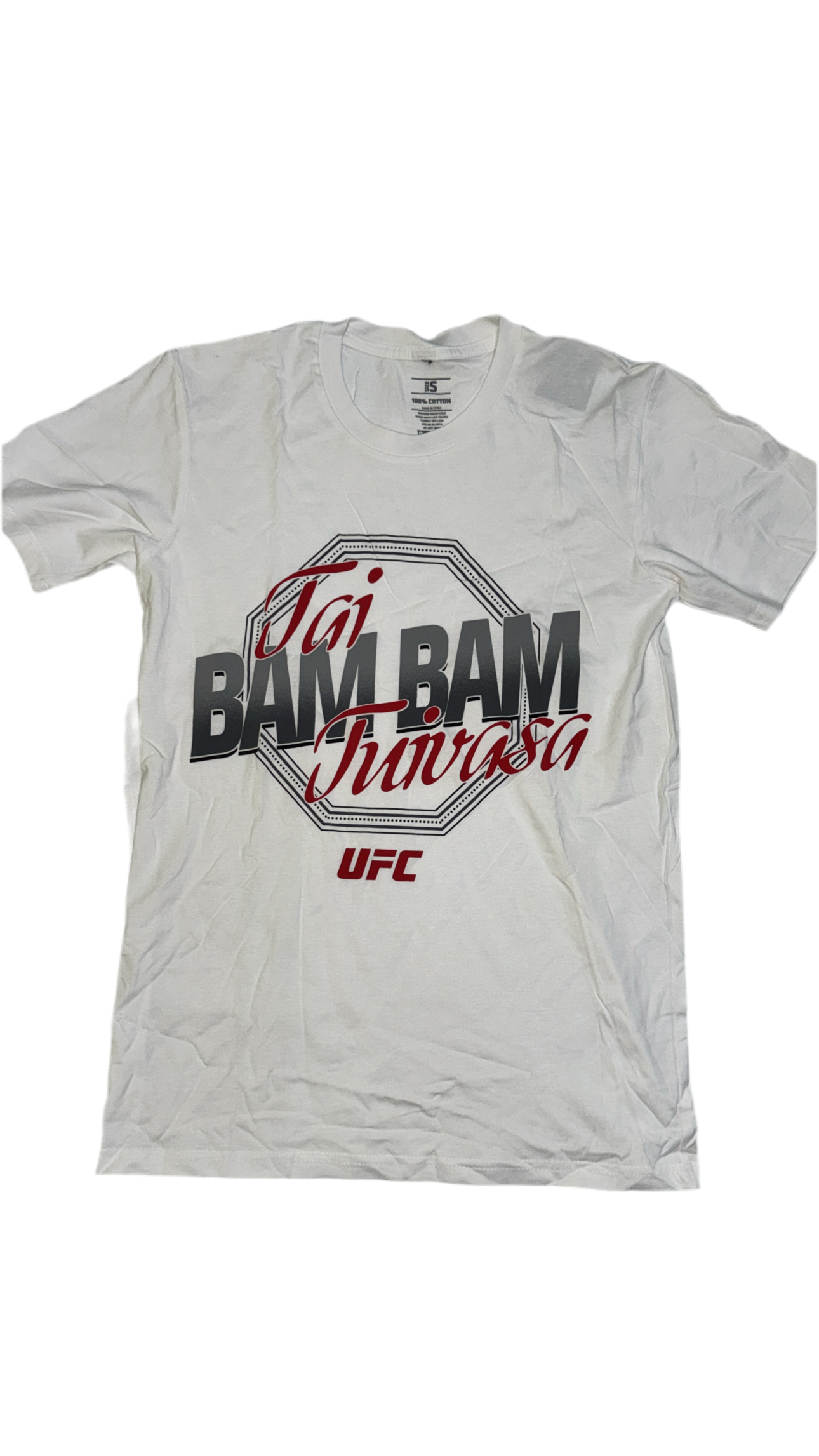 Official UFC T-Shirt Tai Bam Bam Tuivasa White Adult Print