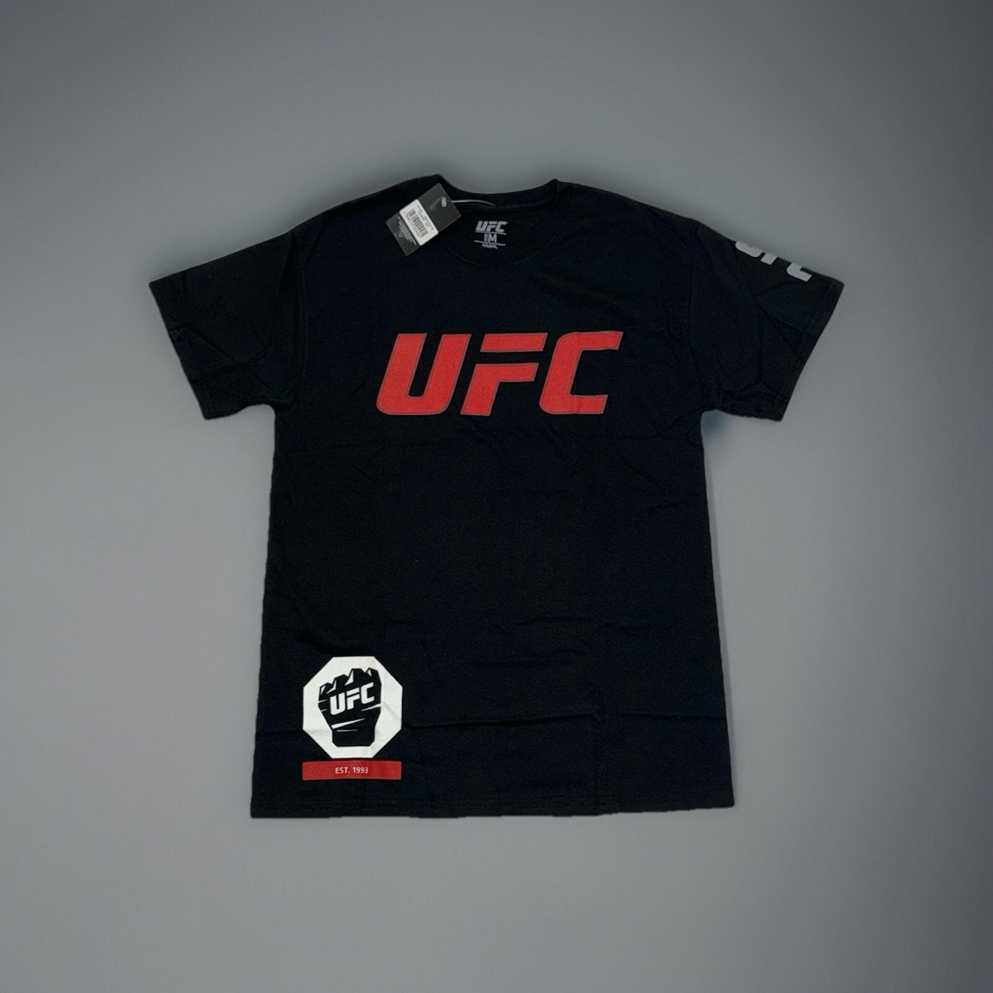 Official UFC Men's Core T-Shirt Black  Red UFC Logo Adults