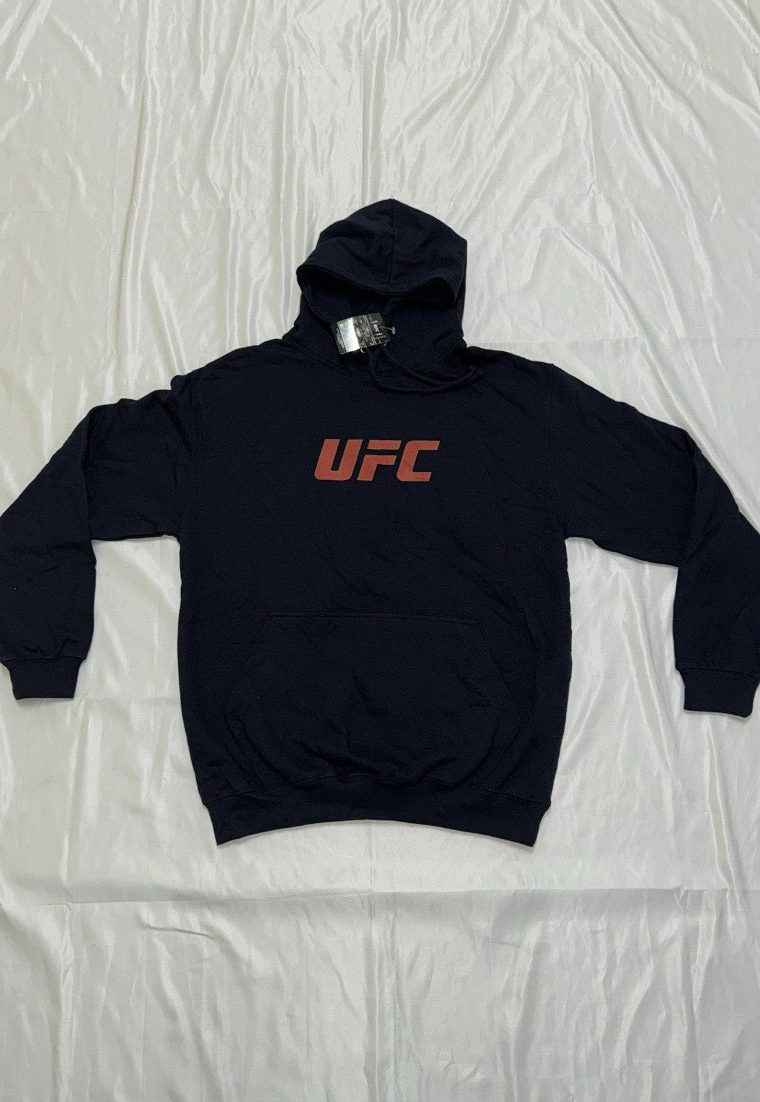 Official UFC Core Logo Print Hoodie Workout Gym Navy Adults