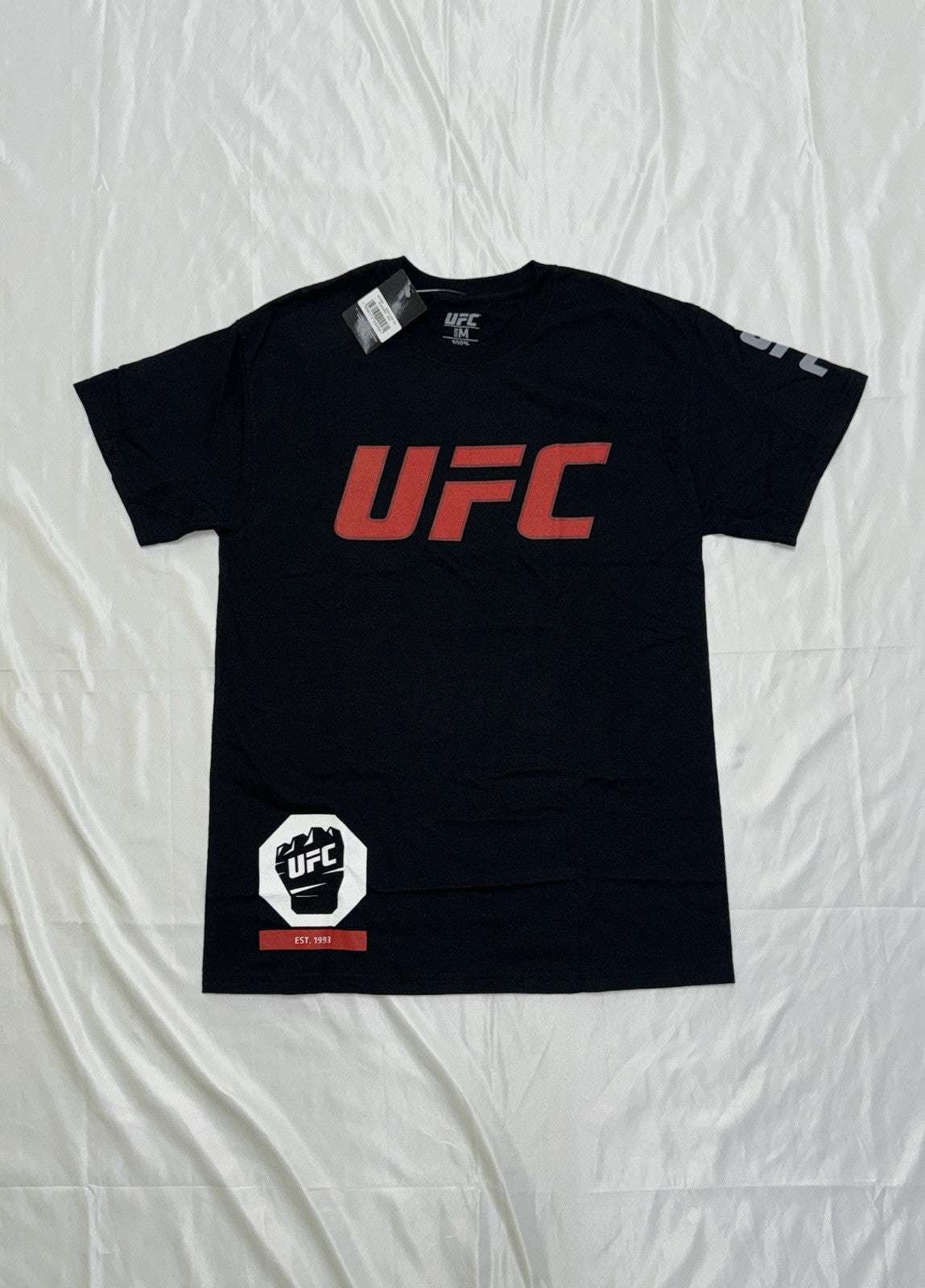 Official UFC Men's Core T-Shirt Black  Red UFC Logo Adults