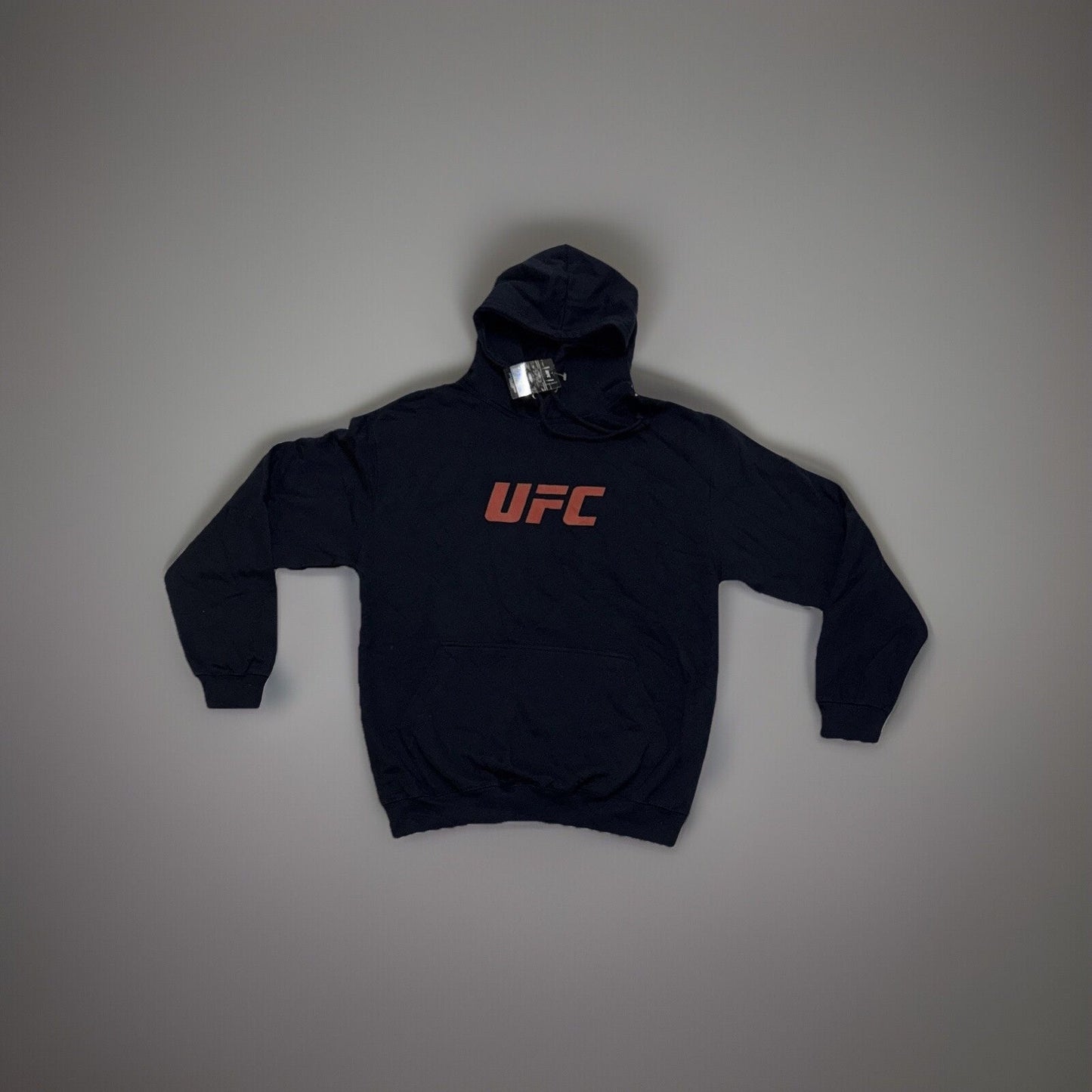 Official UFC Core Logo Print Hoodie Workout Gym Navy Adults