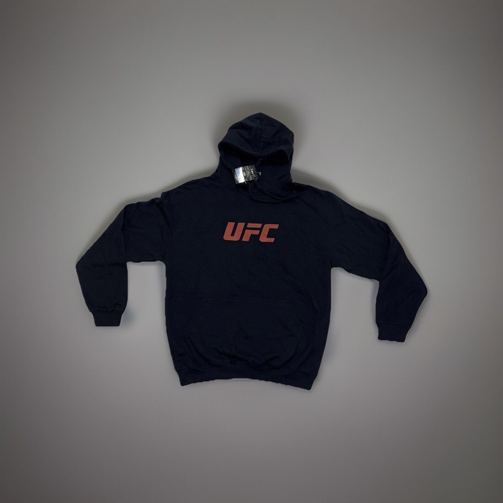 Official UFC Core Logo Print Hoodie Workout Gym Navy Adults