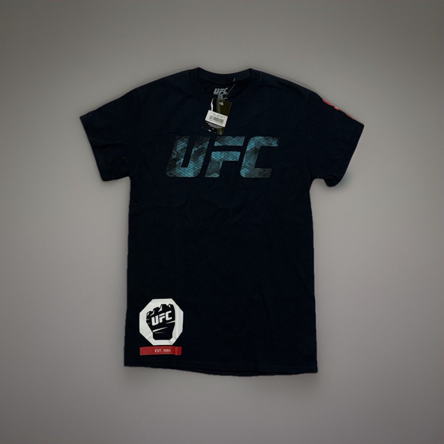 Official UFC Core T-Shirt Mens Black blue logo Snake Small