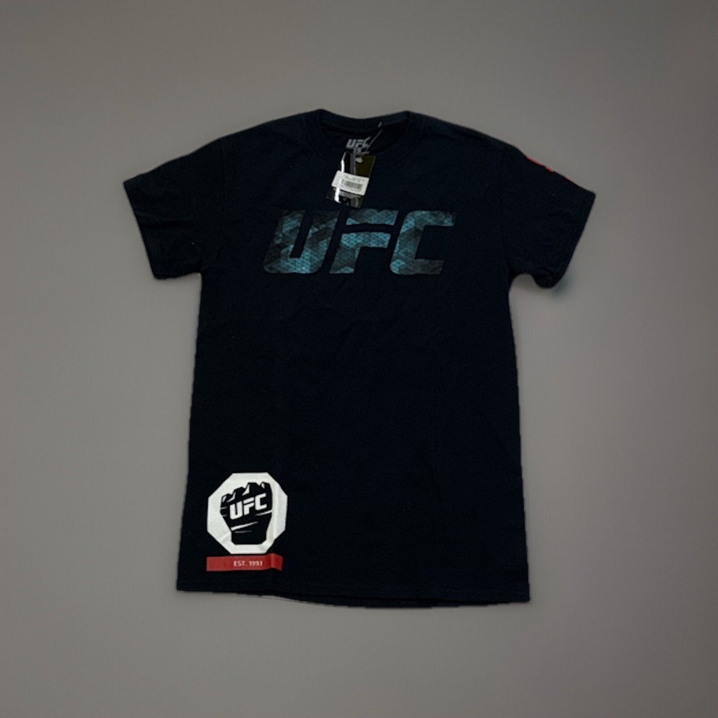 Official UFC Core T-Shirt Mens Black blue logo Snake Small